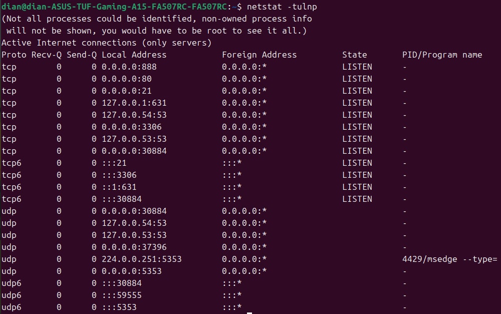 Kiểm tra kết nối mạng và các port đang mở