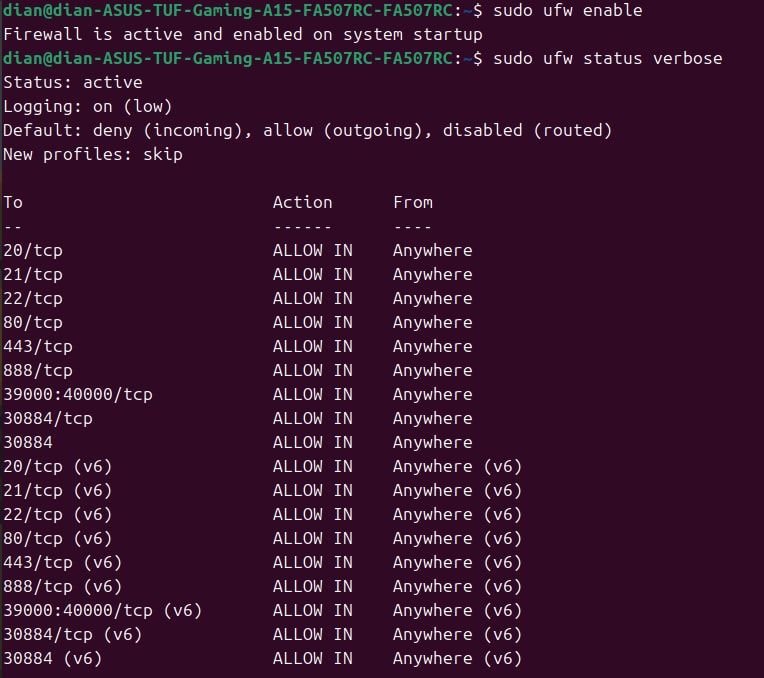 Cấu hình tường lửa