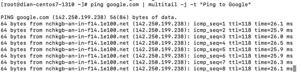 Theo dõi output của một câu lệnh