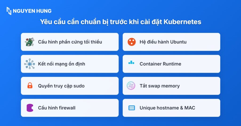 Yêu cầu cần chuẩn bị trước khi cài Kubernetes