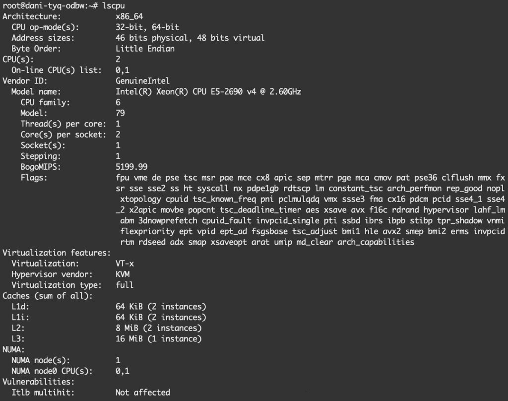 Bản tóm tắt thông tin CPU