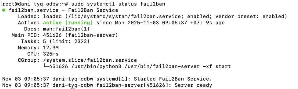 Kiểm tra trạng thái dịch vụ sau khi cài đặt