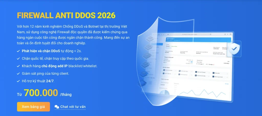 Firewall Anti DDoS của Vietnix