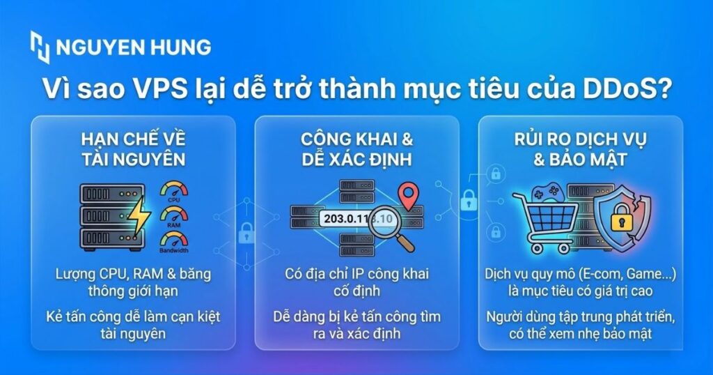 Lý do VPS dễ bị tấn công DDoS
