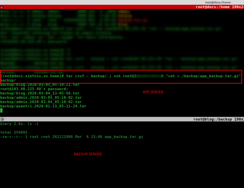 Phân tích kết quả lệnh backup