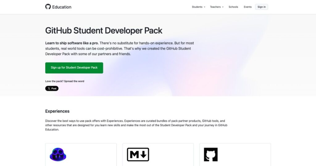 GitHub Student Developer Pack là gói hỗ trợ toàn diện dành riêng cho học sinh, sinh viên