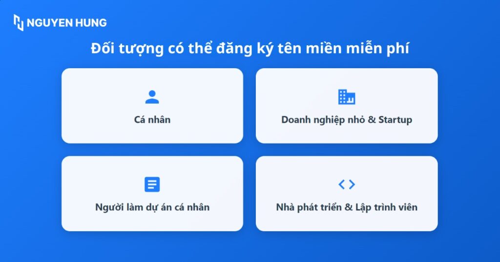 Đối tượng có thể đăng ký tên miền miễn phí