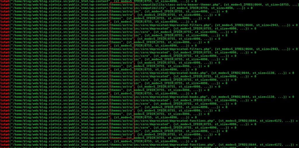 Phần lớn các system call trên liên quan đến file trong thư mục theme.