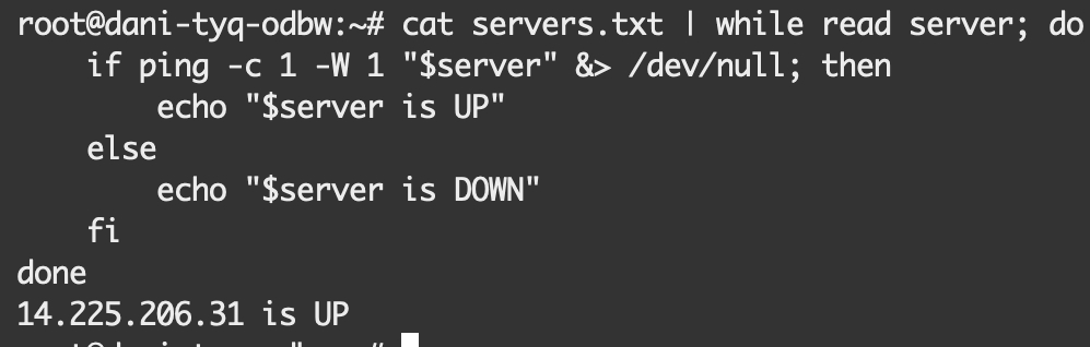 Ping một danh sách Server và kiểm tra trạng thái