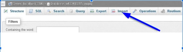 Chọn tab Import trên thanh menu