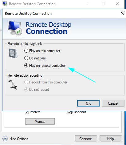Chọn tùy chọn Play on remote computer