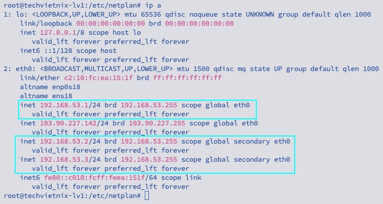 Áp dụng cấu hình Netplan