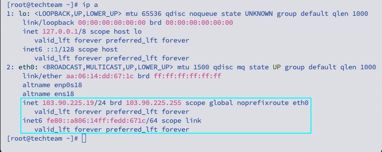 Xóa địa chỉ IP trên RHEL/CentOS/Rocky Linux
