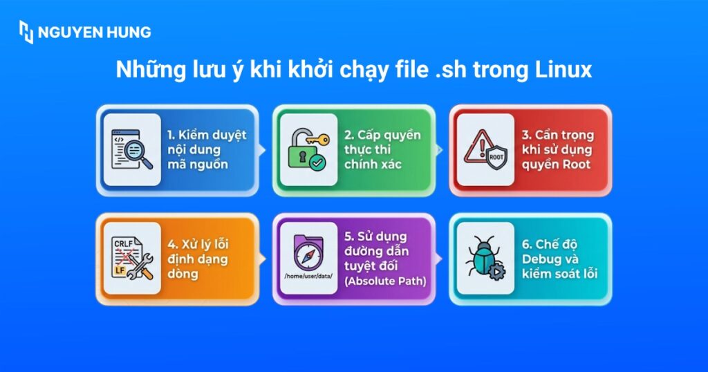 Những lưu ý quan trọng khi khởi chạy file .sh trong Linux