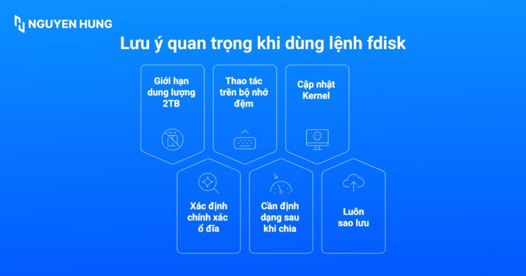 Lưu ý quan trọng khi dùng lệnh fdisk