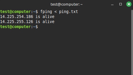 Kết quả đầu ra sẽ là dạng kết quả sẽ hiển thị từng IP