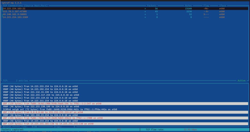 IPTraf là một công cụ giám sát mạng dạng văn bản