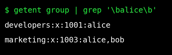 Giữ lại những dòng mà người dùng alice là thành viên