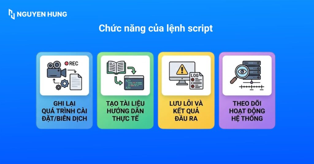 Chức năng của lệnh script