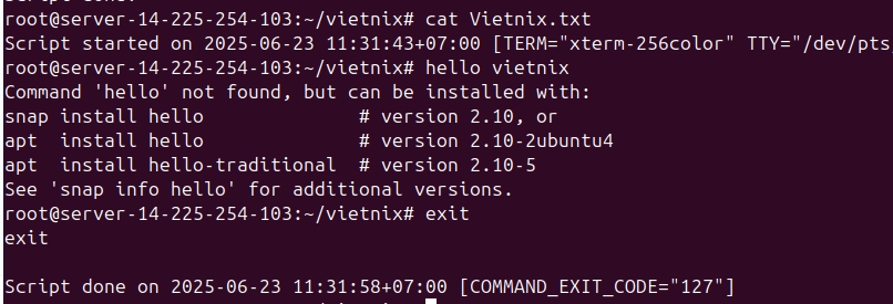 Kiểm tra nội dung file đã ghi