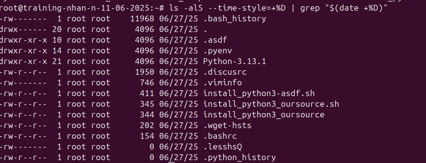 Sắp xếp kết quả theo kích thước
