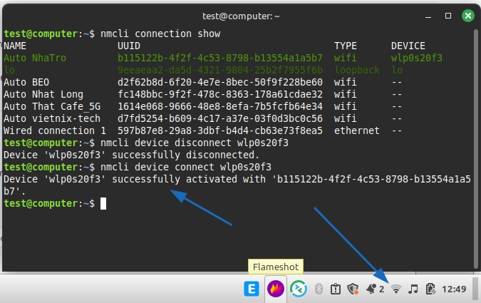 Kết quả hiển thị kết nối thành công