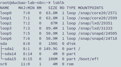 Liệt kê danh sách các ổ đĩa và phân vùng hiện có