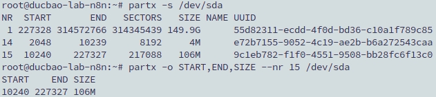 Lấy thông tin nhất định từ 1 phân vùng