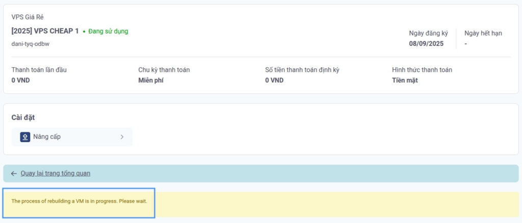 Sau khi hoàn tất, nhà cung cấp sẽ gửi thông tin đăng nhập mới