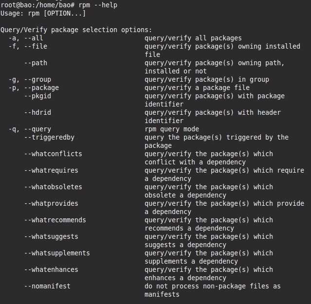 Chi tiết cách sử dụng lệnh rpm
