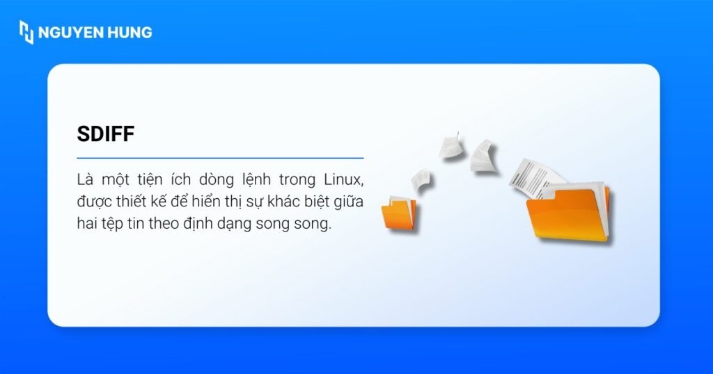 sdiff là một tiện ích dòng lệnh được thiết kế để hiển thị sự khác biệt giữa hai file theo định dạng song song