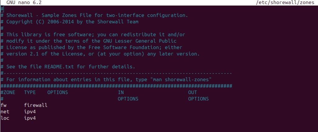 Khai báo các vùng mạng