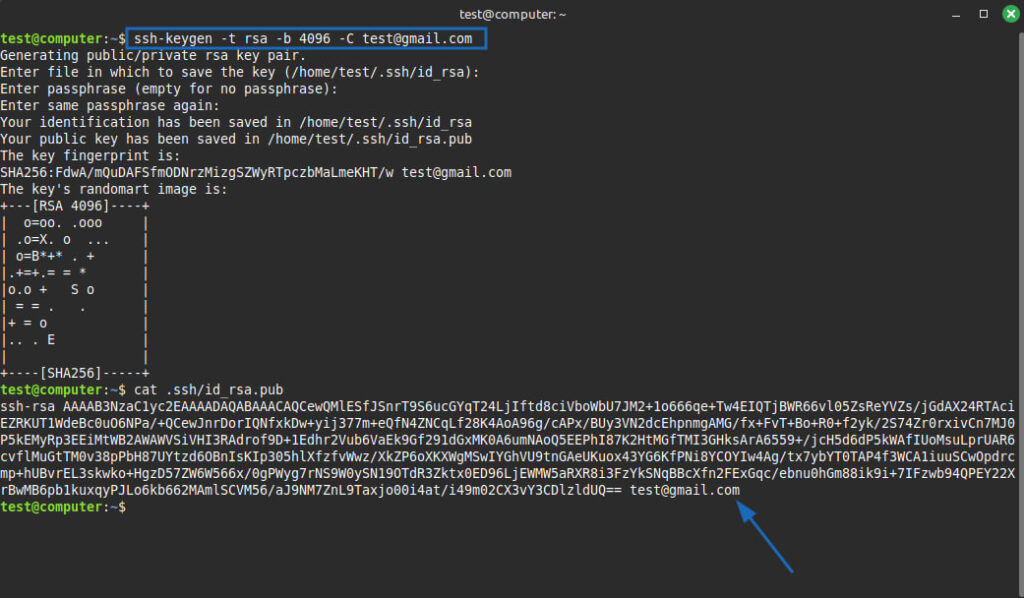 Hệ thống hiển thị thông tin kết quả của quá trình tạo khóa
