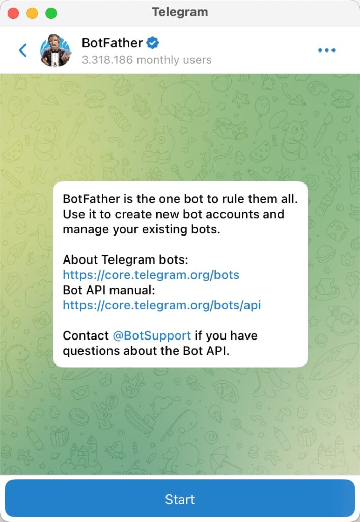 Bạn tìm đến tài khoản có tên @BotFather