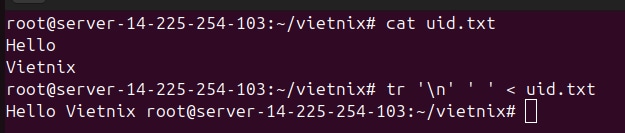 Kết quả hiển thị khi bạn gộp dòng thành một câu