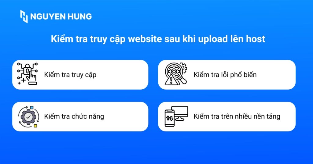 Kiểm tra truy cập website sau khi upload lên host