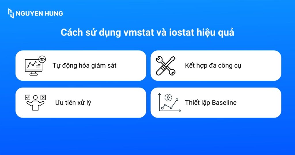 Cách sử dụng vmstat và iostat hiệu quả