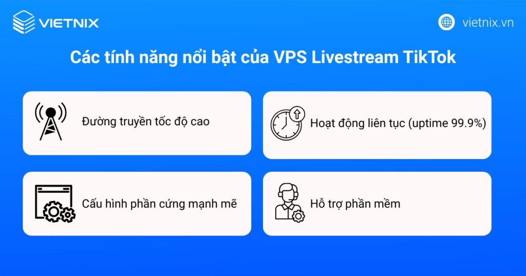 Các tính năng nổi bật của VPS Livestream TikTok