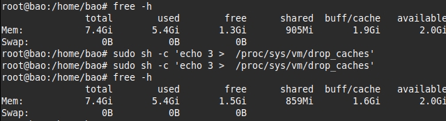 Xóa PageCache, dentries và inodes