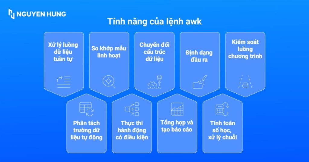 Các tính năng chính của lệnh awk