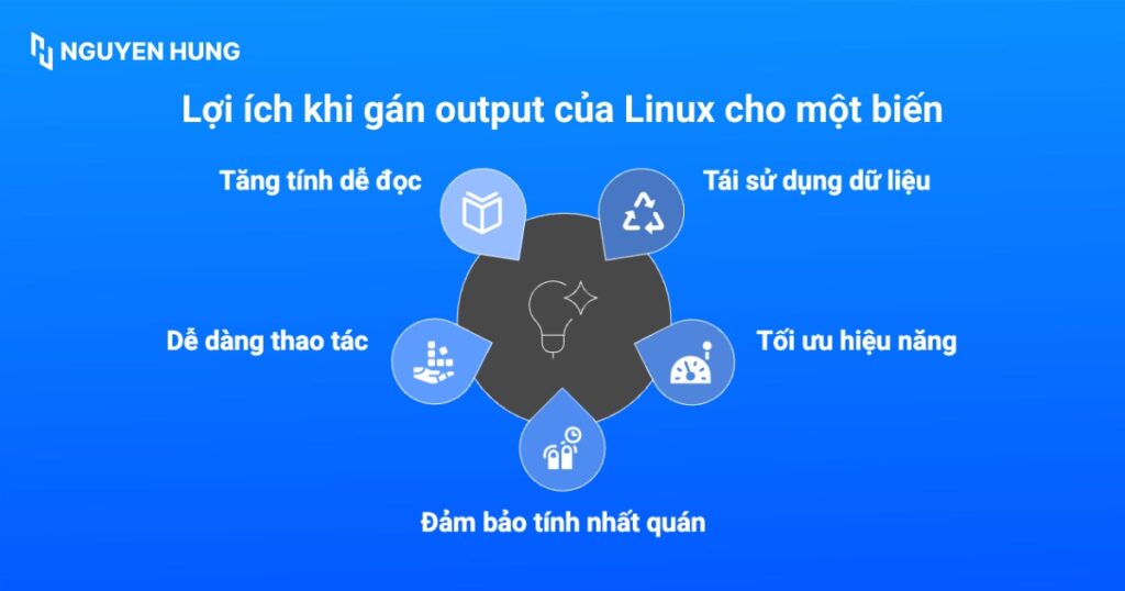 Lợi ích khi gán output của Linux cho một biến