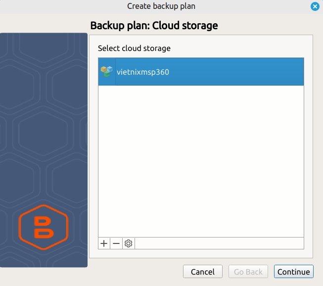Bạn chọn tài khoản lưu trữ cloud