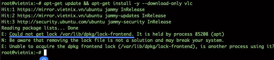 Could not get lock /var/lib/dpkg/lock