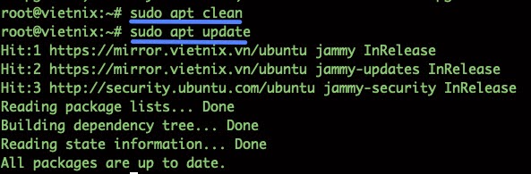 Dọn dẹp bộ nhớ đệm apt