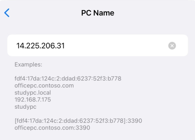 Nhập địa chỉ VPS của bạn