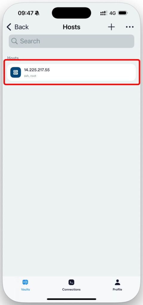 Bạn chỉ cần bấm vào host