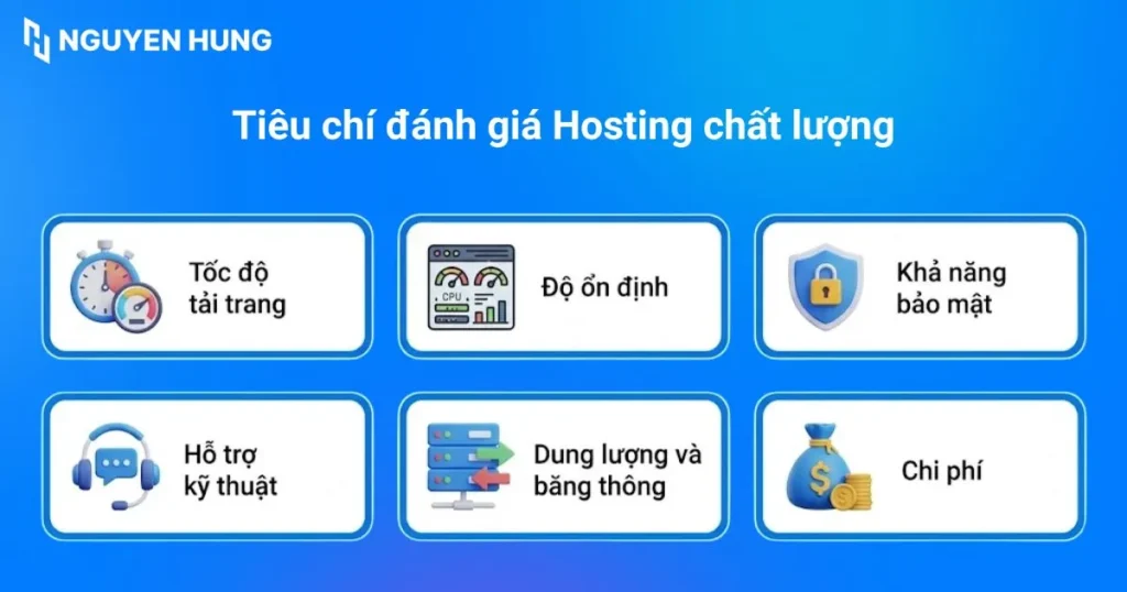 Các tiêu chí đánh giá một dịch vụ hosting chất lượng