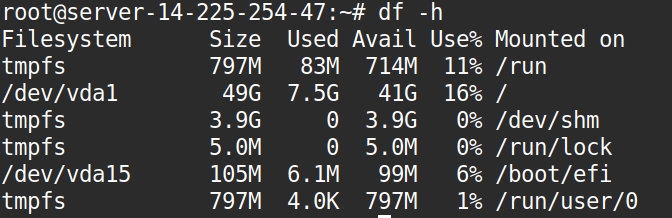 Xem tên thiết bị với df -h