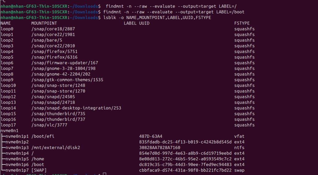 Tìm kiếm Mount Point dựa trên nhãn