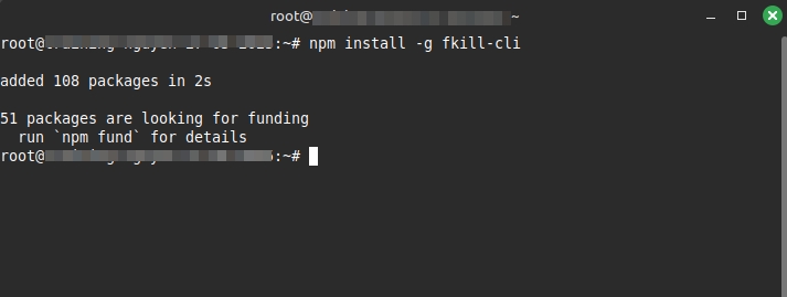 Cài đặt fkill-cli